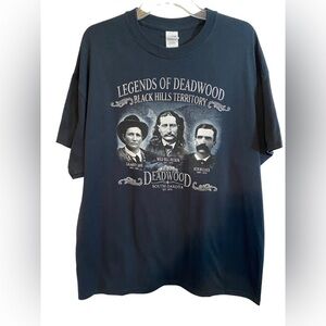 NWOT Legends of Deadwood South Dakota Black T  Shirt Mens XL